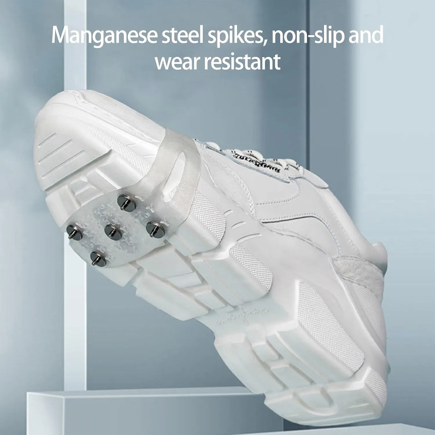 Anti Skid Shoe Covers, 5-Claw Universal Non-Slip Gripper Spikes, Outdoor Walk Traction Cleat, Shoe Ice & Snow Grips, Ice Snow Grippers for Hiking Walking Climbing Fishing