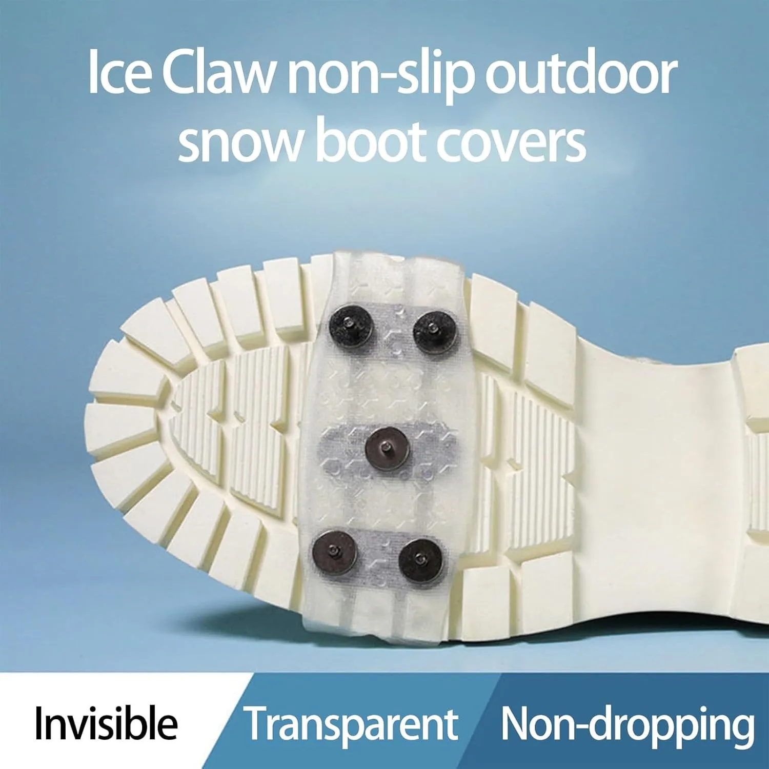 Anti Skid Shoe Covers, 5-Claw Universal Non-Slip Gripper Spikes, Outdoor Walk Traction Cleat, Shoe Ice & Snow Grips, Ice Snow Grippers for Hiking Walking Climbing Fishing