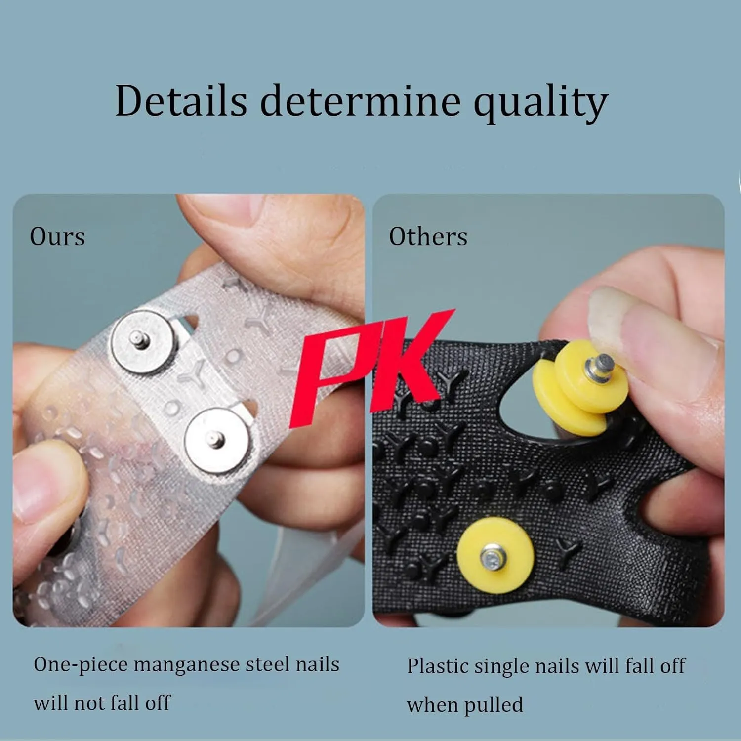 Anti Skid Shoe Covers, 5-Claw Universal Non-Slip Gripper Spikes, Outdoor Walk Traction Cleat, Shoe Ice & Snow Grips, Ice Snow Grippers for Hiking Walking Climbing Fishing