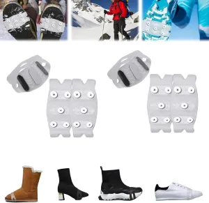 Anti Skid Shoe Covers, 5-Claw Universal Non-Slip Gripper Spikes, Outdoor Walk Traction Cleat, Shoe Ice & Snow Grips, Ice Snow Grippers for Hiking Walking Climbing Fishing