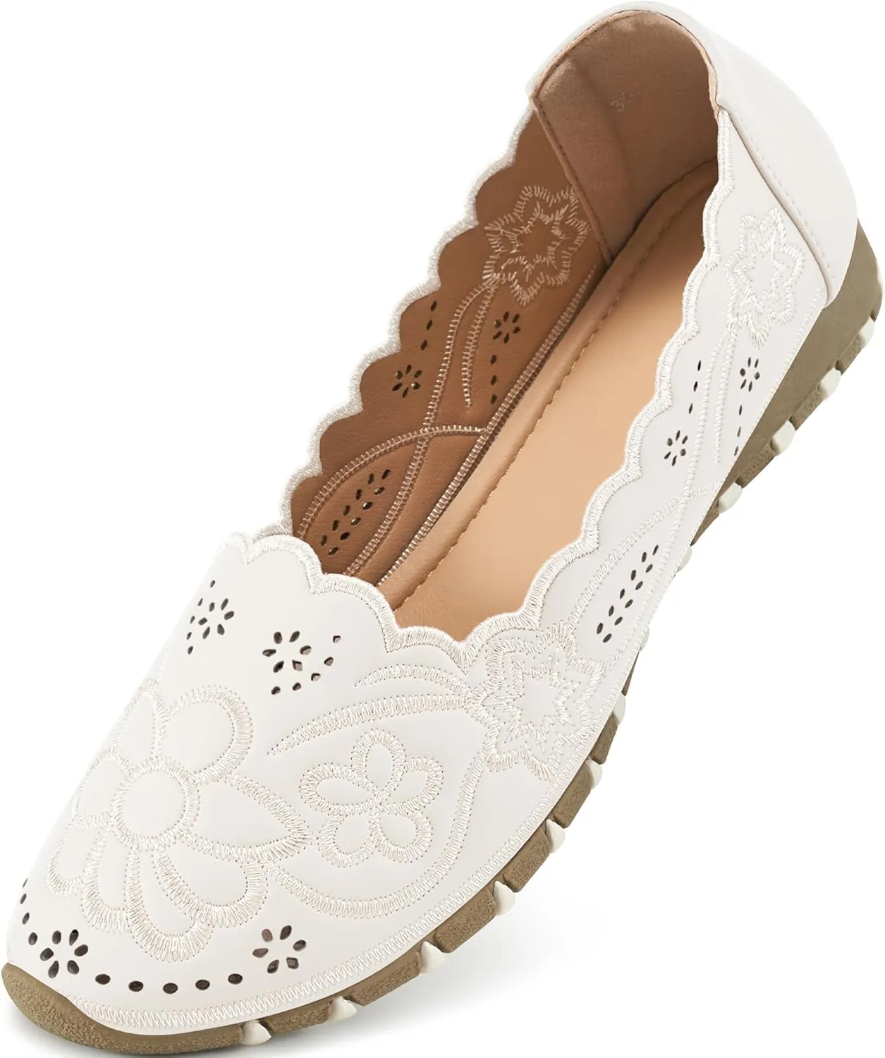 Aomigoct Flats for Women Ballet Shoes: Comfortable Round Toe Dress Womens Flats Casual Slip on Walking Shoes