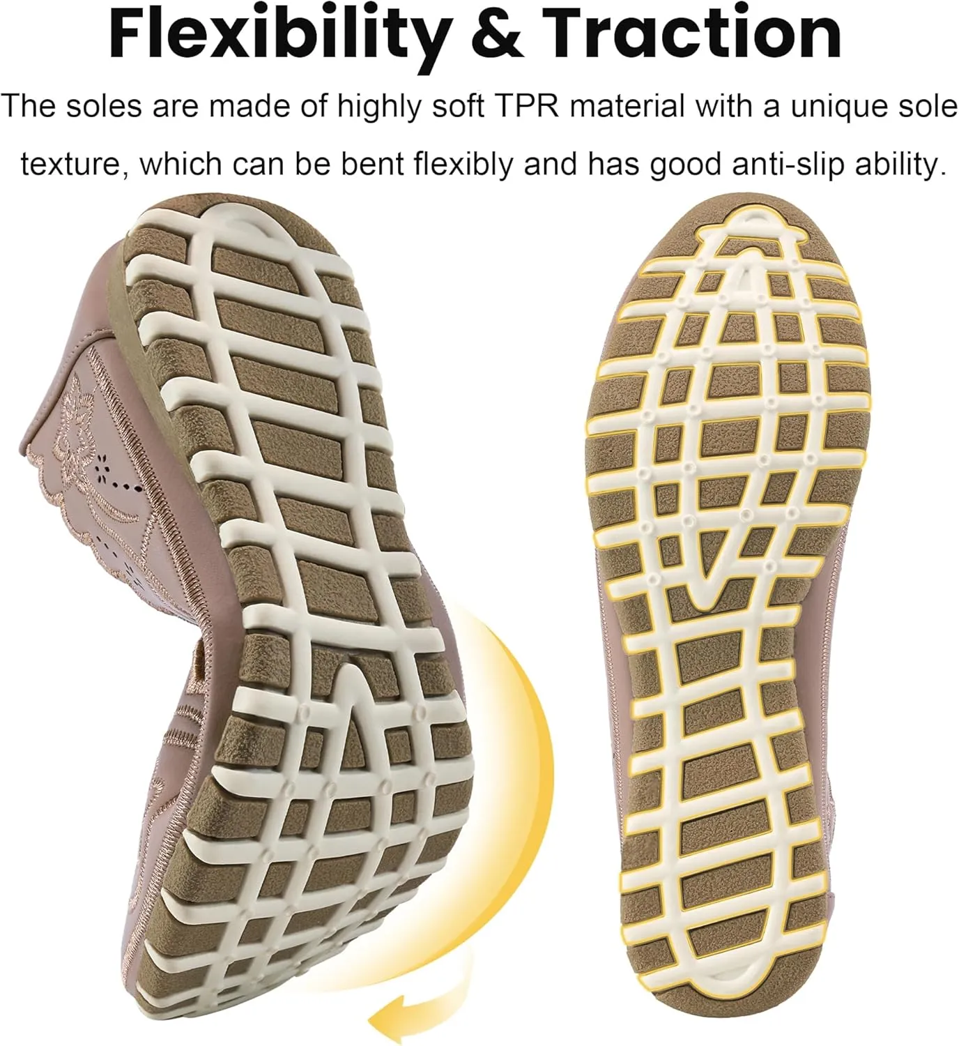 Aomigoct Flats for Women Ballet Shoes: Comfortable Round Toe Dress Womens Flats Casual Slip on Walking Shoes