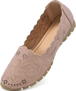 Aomigoct Flats for Women Ballet Shoes: Comfortable Round Toe Dress Womens Flats Casual Slip on Walking Shoes