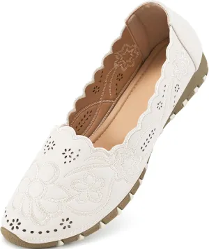 Aomigoct Flats for Women Ballet Shoes: Comfortable Round Toe Dress Womens Flats Casual Slip on Walking Shoes