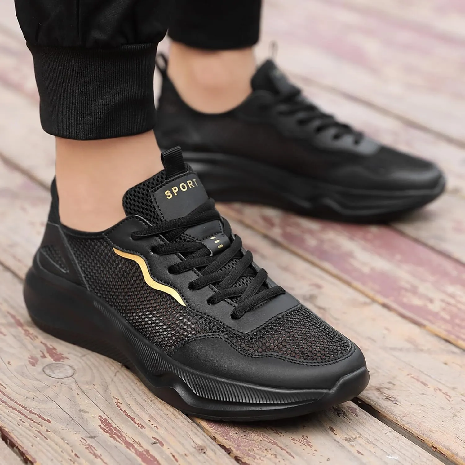Arch Support Hiking Shoes for Men Breathable Elastic Fly Woven Mesh Sneaker Men's Lightweight Cushion Sneakers