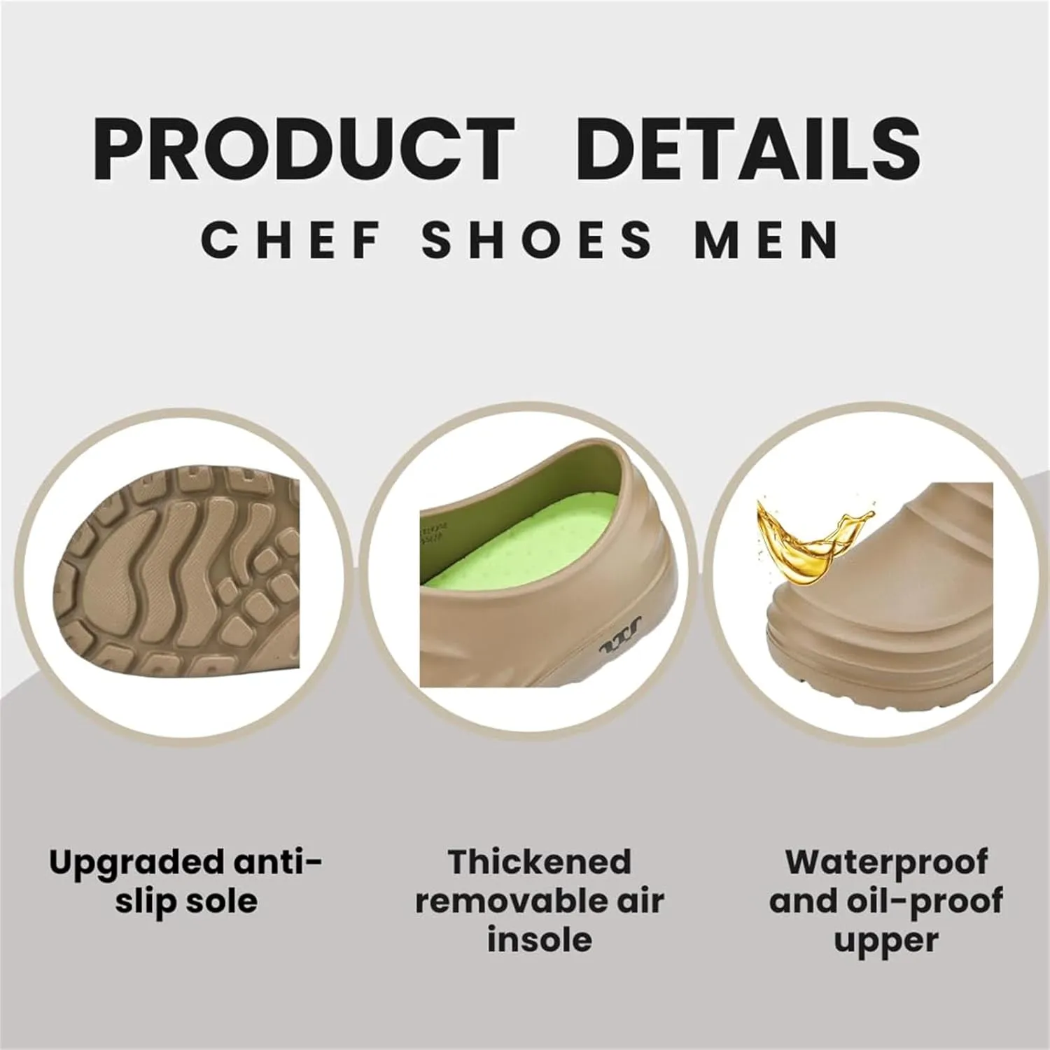 Armadillo Chef Shoes Unisex Water Resistant Non Slip Resistant Lightweight Waterproof for Work Clogs Shoes