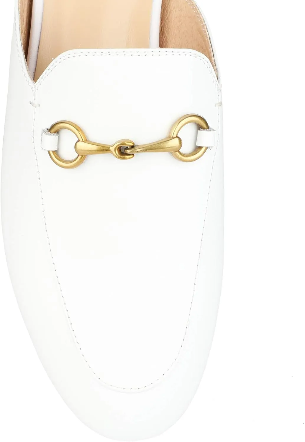 Arqa Mules for Women Almond Toe Leather Flats Slip-on Comfort Backless Loafers Buckle Mule Shoes