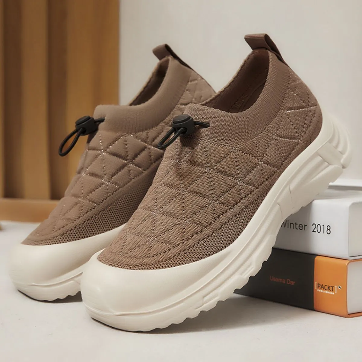 Athletic Shoes - Mesh Round Toe Slip-On Athletic