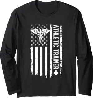 Athletic Trainer American Flag Athletic Training Long Sleeve T-Shirt