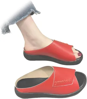 AUNTHUI Women Open Toe Platform Wedge Mule Sandals with Arch Support,Non-Slip Comfortable Summer Fish Toe Sandals Outdoor Beach Walking