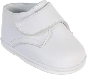 Avery Hill Boy's White Hook and Loop Fastener Strap Leather Special Occasion Shoes