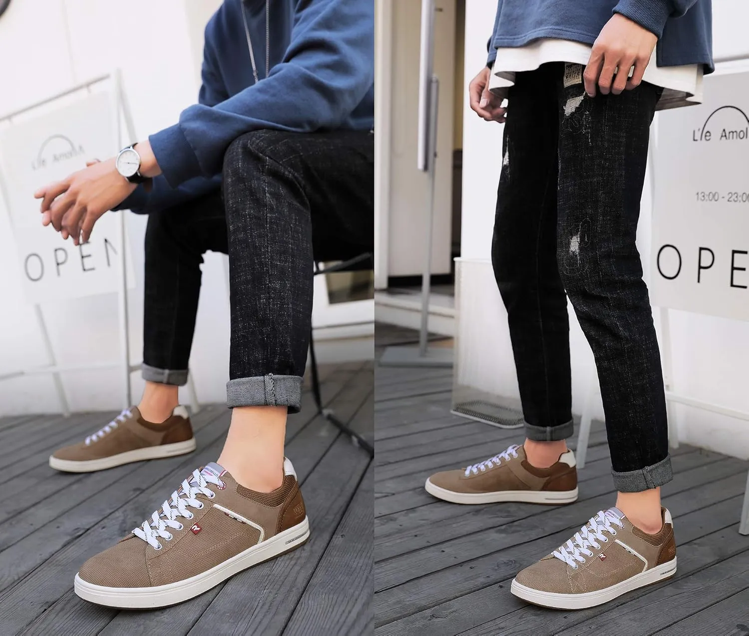 AX BOXING Mens Casual Shoes Fashion Sneakers Breathable Comfort Walking Shoes for Male