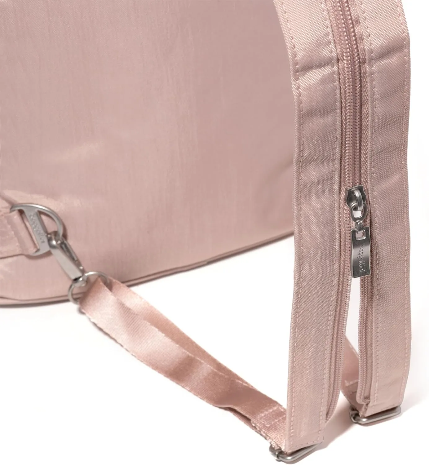 Baggallini Naples Convertible Small Daypack Sling Crossbody, Ballet Pink
