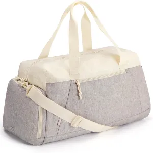 BAGSMART Gym Bags for Men Women, 40L Foldable Travel Duffle Bag, Lightweight Weekender Duffel Bag With Shoe Compartment, Water Resistant Workout Duffle Sports Bag for Travel Yoga, Beige