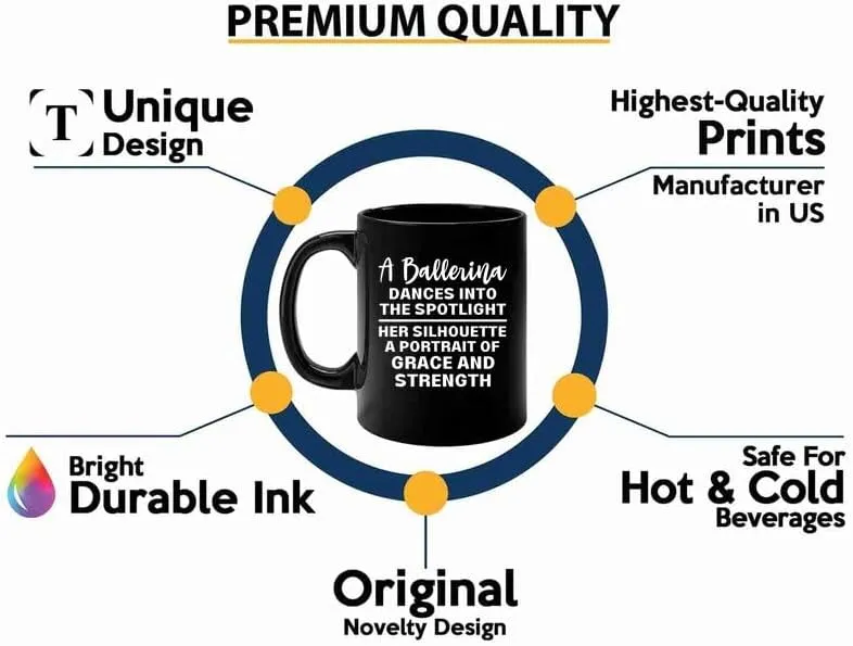 Ballerina Coffee Mug 11oz Black -A ballerina dances - Dancer Musical Dancer Ballet Dance Teacher Choreographer Gymnastic Teen Girl Coach Instructor Performer