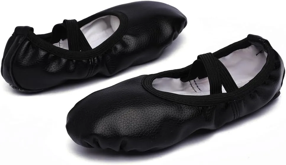 Ballerina Dance Shoes for Toddler Girls Kids Ballet Leather Split Sole Shoes for Toddler/Little Kid/Big Kid