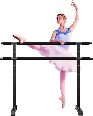 Ballet Bar Portable Steel Ballet Barre 3.9Ft for Adults and Girls, Freestanding Double Layer Adjustable Dance Bar, Home Gym Stretch Ballet Workout, 1.2 m/3.9 ft