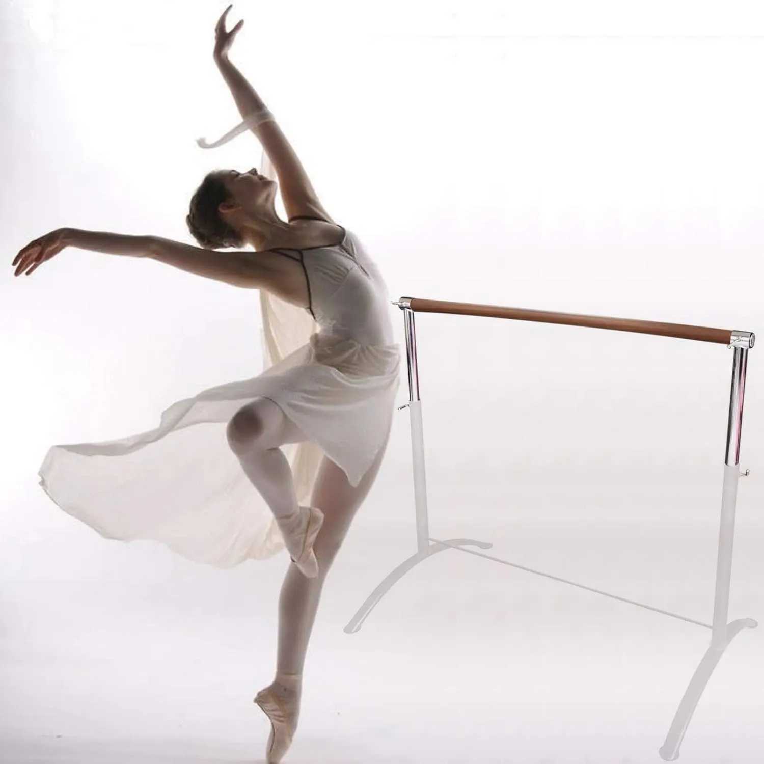 Ballet Barre Portable for Home or Studio, Height Adjustable Bar for Stretch, Pilates, Dance or Active Workouts, Single or Double Bar, Kids and Adults
