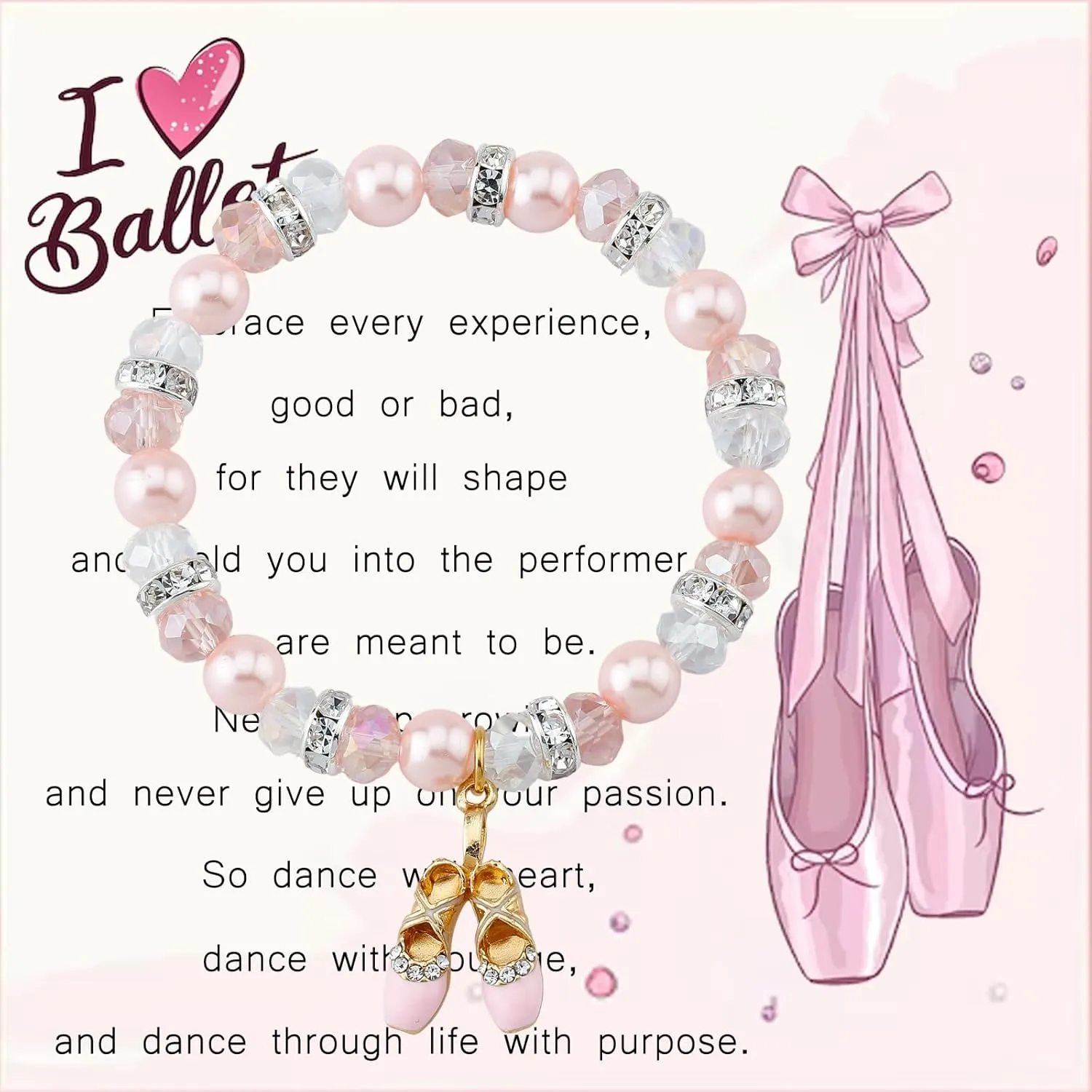 Ballet Bracelet for Ballerinas - Dance Recital & Competition Gift, Inspiring Dancer Jewelry