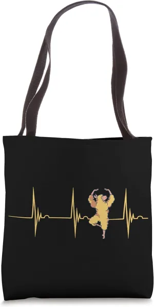 Ballet Dancer Alpaca Heartbeat EKG Pulse Ballerina Llama Tote Bag
