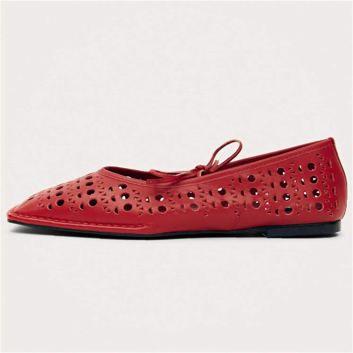 Ballet Flats for Women Lace Up Bow Square Toe Mary Janes Cute Ballerina Shoes Slip On Comfortable Elegant Dress Shoes