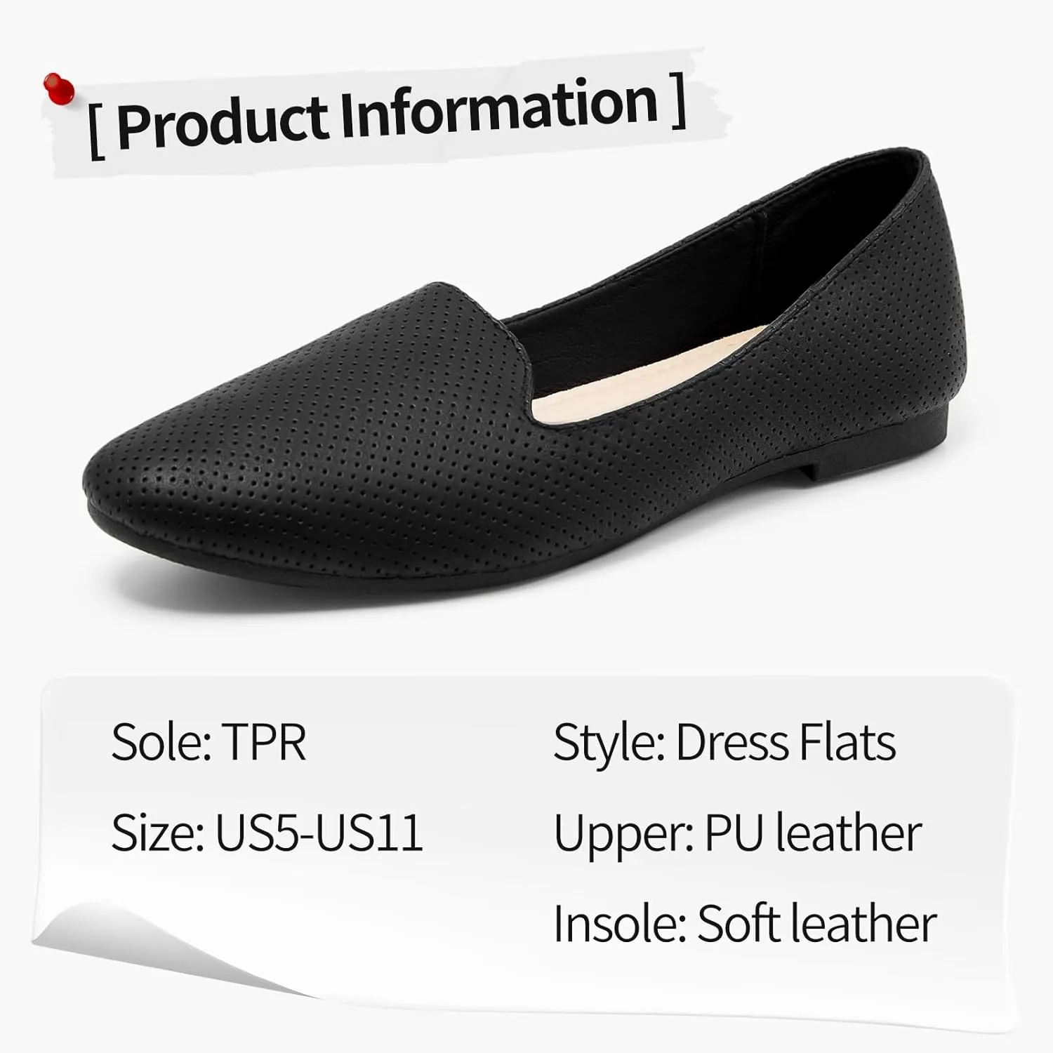 Ballet Flats Shoes for Women Dress Shoes Comfortable Dressy Casual Business Slip on Shoes Loafers