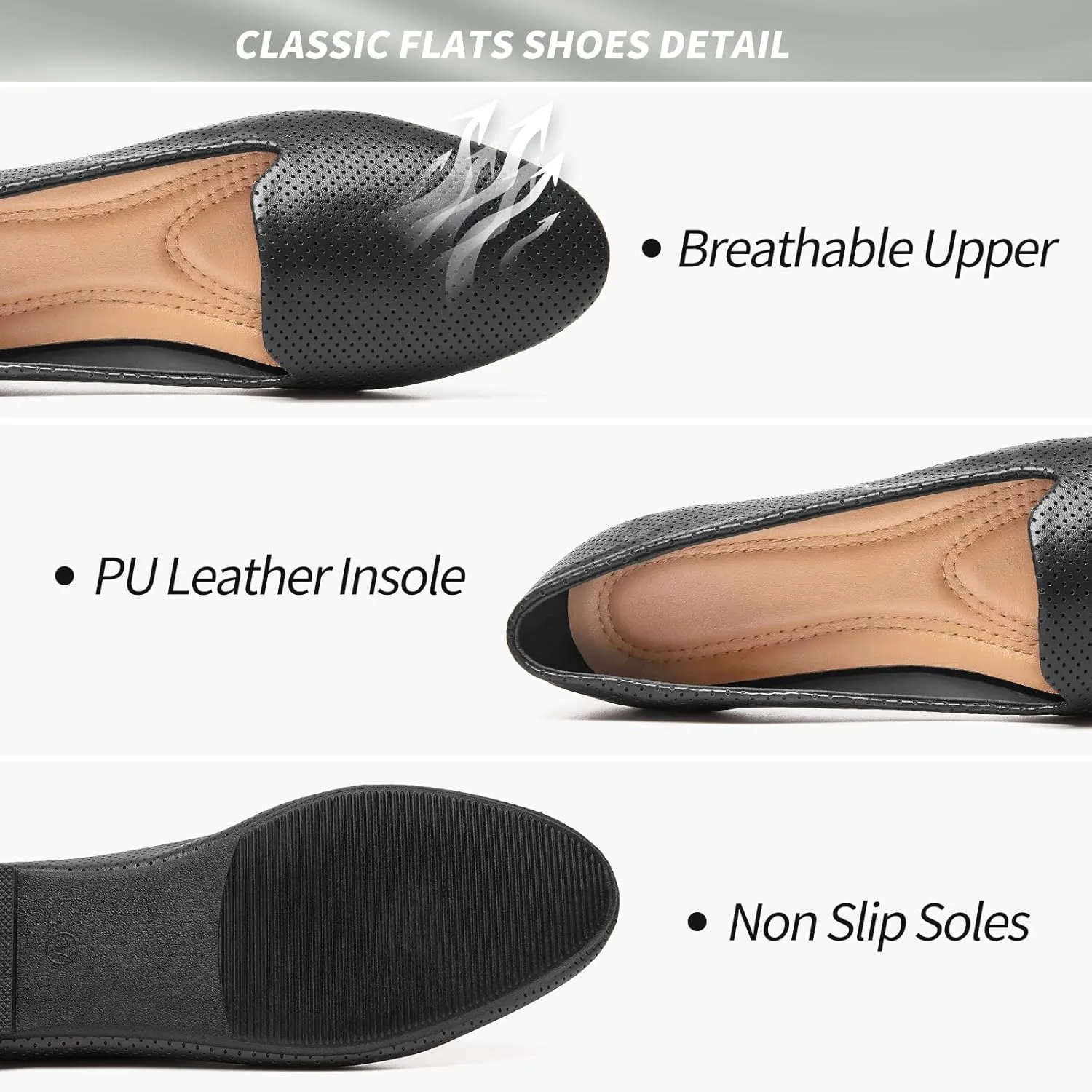 Ballet Flats Shoes for Women Dress Shoes Comfortable Dressy Casual Business Slip on Shoes Loafers