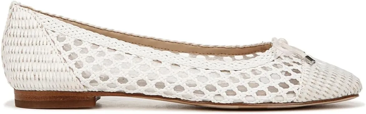 Ballet Flats Shoes for Women Fashionable Raffia Mary Jane Flats Comfortable Pull-on Breathable Bow Design