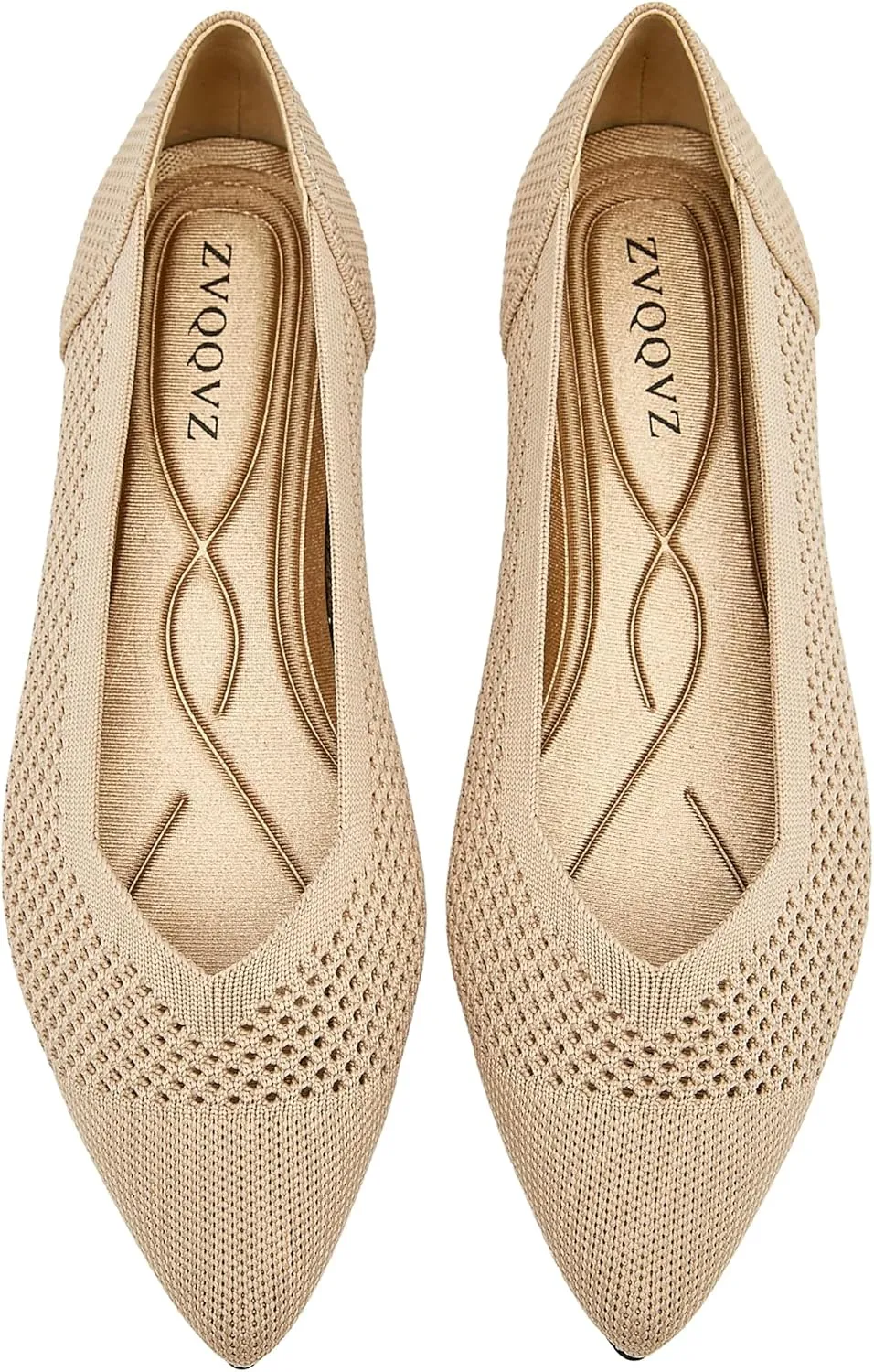 Ballet Flats Shoes for Women Knit Mesh Flats Shoes Womens Dressy Comfortable Pointed Toe Washable Slip On Flat