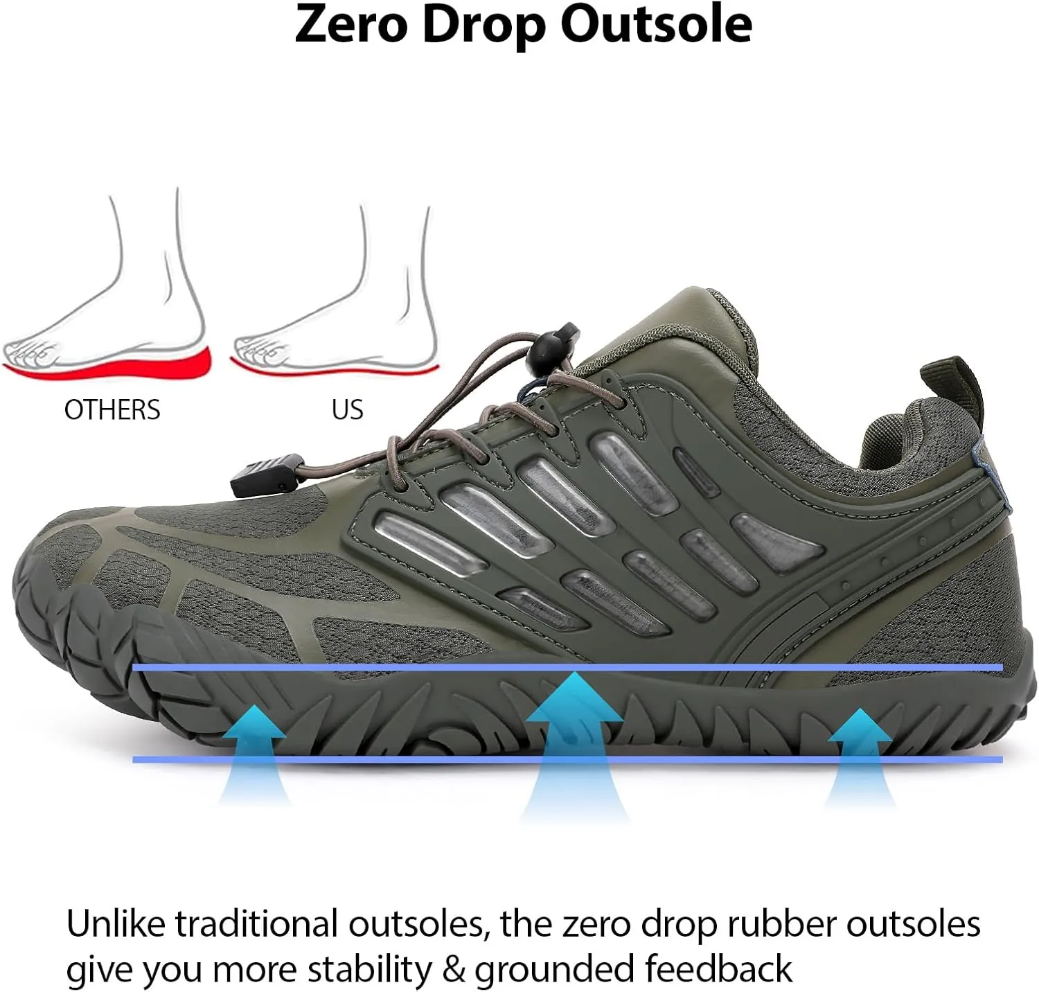Barefoot Shoes Men Wide Toe Box Zero Drop Minimalist Shoes for Workout Cross-Trainer Walking Hiking Water Weightlifting Grounded Footwear