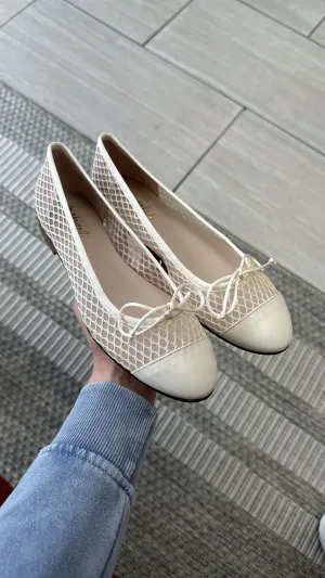 Beberlis Cream Mesh Ballet Flat