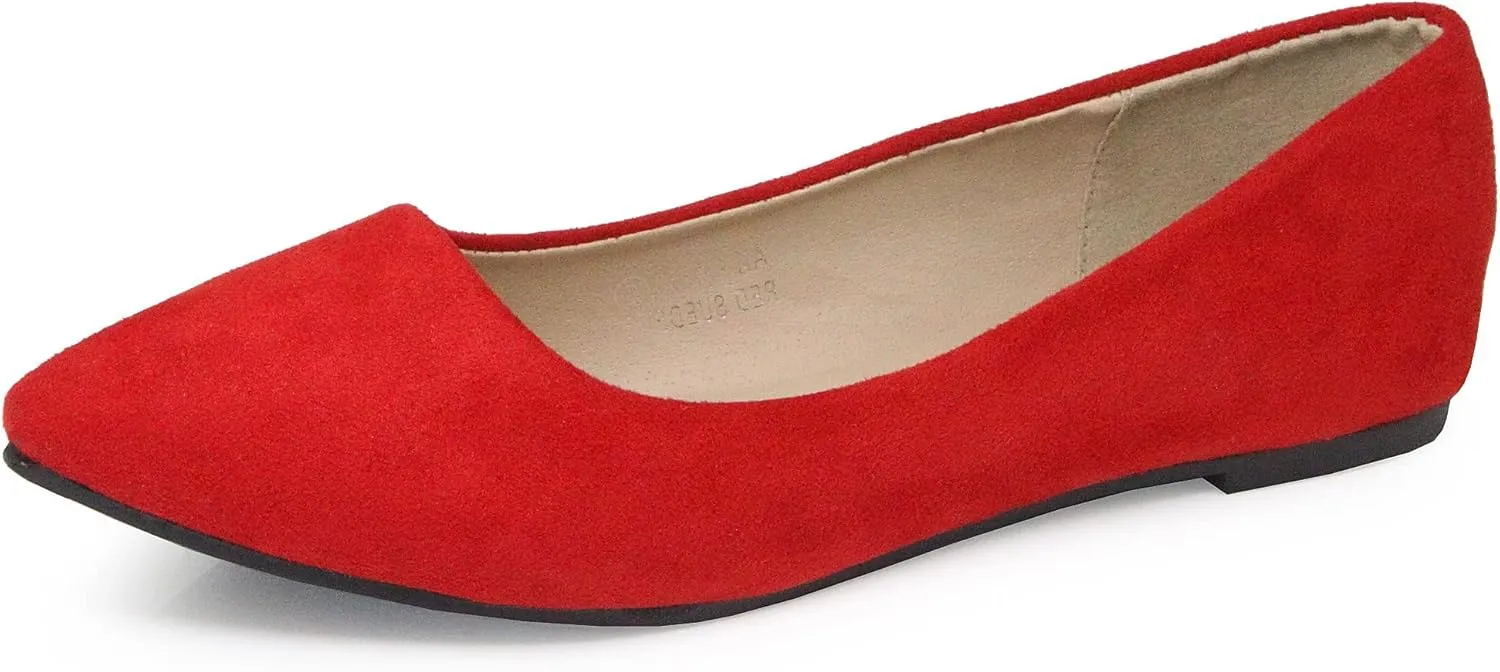Bella Marie Angie Women's Classic Pointy Toe Ballet Flat Shoes