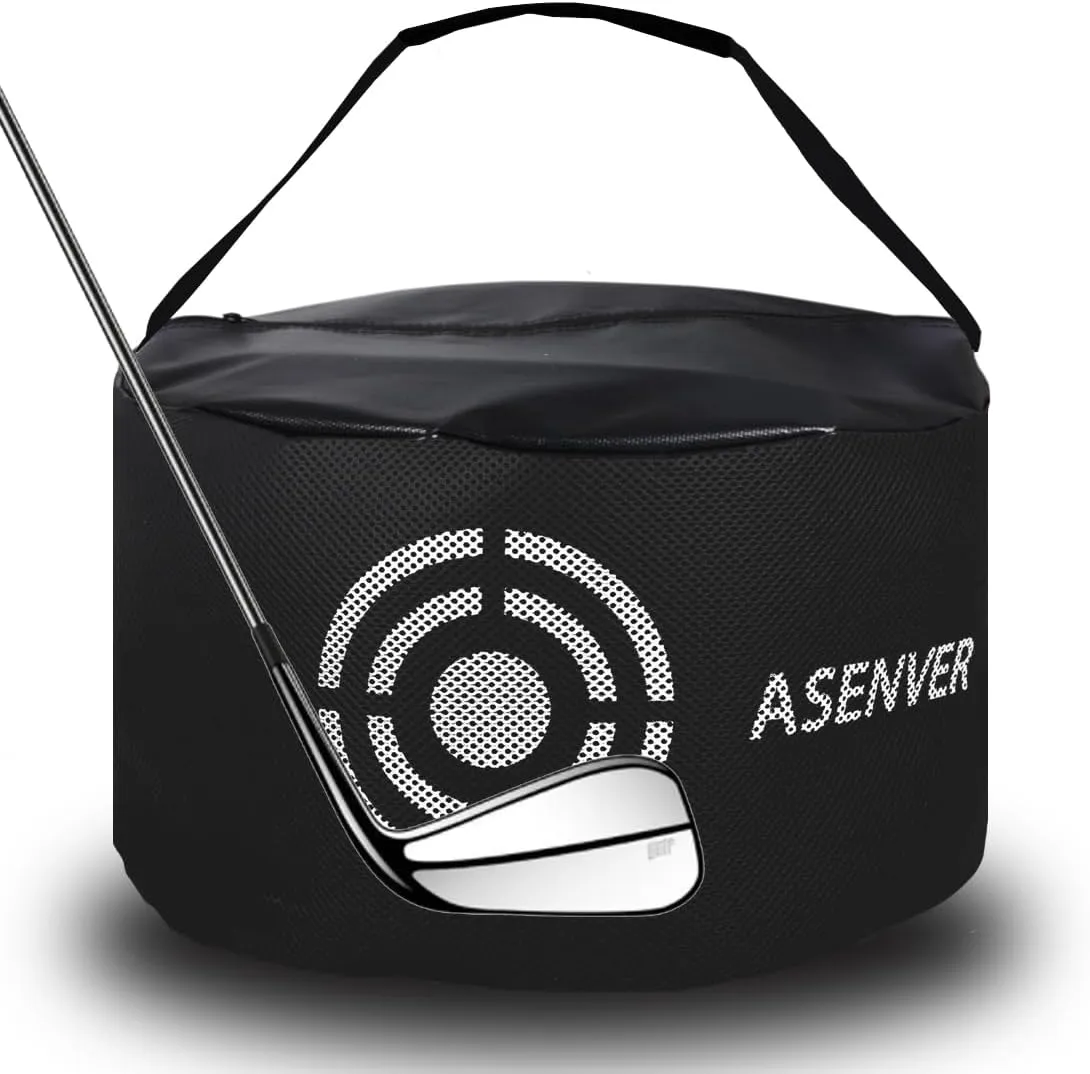 Black Golf Impact Bag Silent Golf Swing Trainer Golf Smash Bag Portable Power Hitting Bag Golf Training Aid