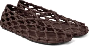 Black Jelly Mesh Ballet Flats for Women Woven Hollow Beach Ballerina Flats Comfortable Casual Slip on Mary Jane Flats
