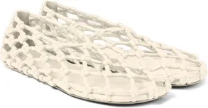 Black Jelly Mesh Ballet Flats for Women Woven Hollow Beach Ballerina Flats Comfortable Casual Slip on Mary Jane Flats