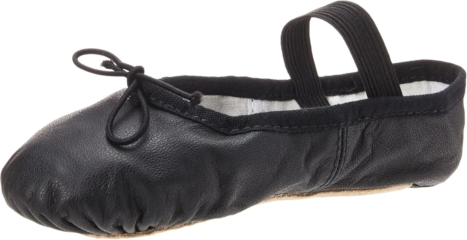 Bloch Dance Girl's Dansoft Full Sole Leather Ballet Slipper/Shoe, Black, 11.5 Narrow Little Kid