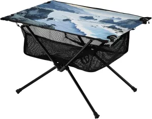 Bolaz Outdoor Folding Portable Picnic Camping Table-Sea Wave8,Storage Mesh for Camping Gear Accessories, Hiking, Mountaineering, Outdoor Travel