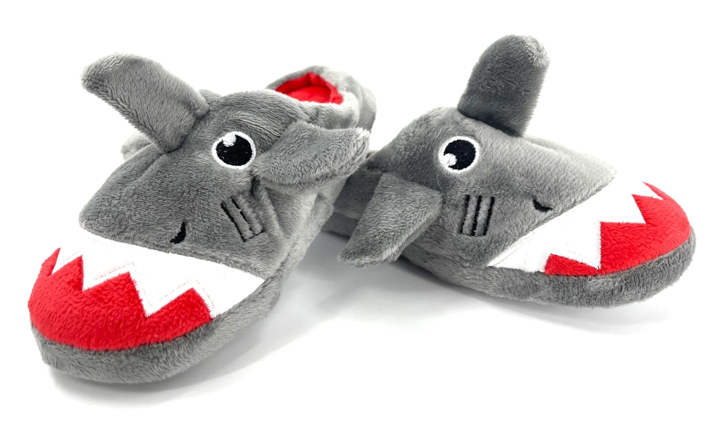 Boys 3D Shark Slippers – Plush Mule Slippers, Warm & Cosy, Non-Slip, Sizes 9-3