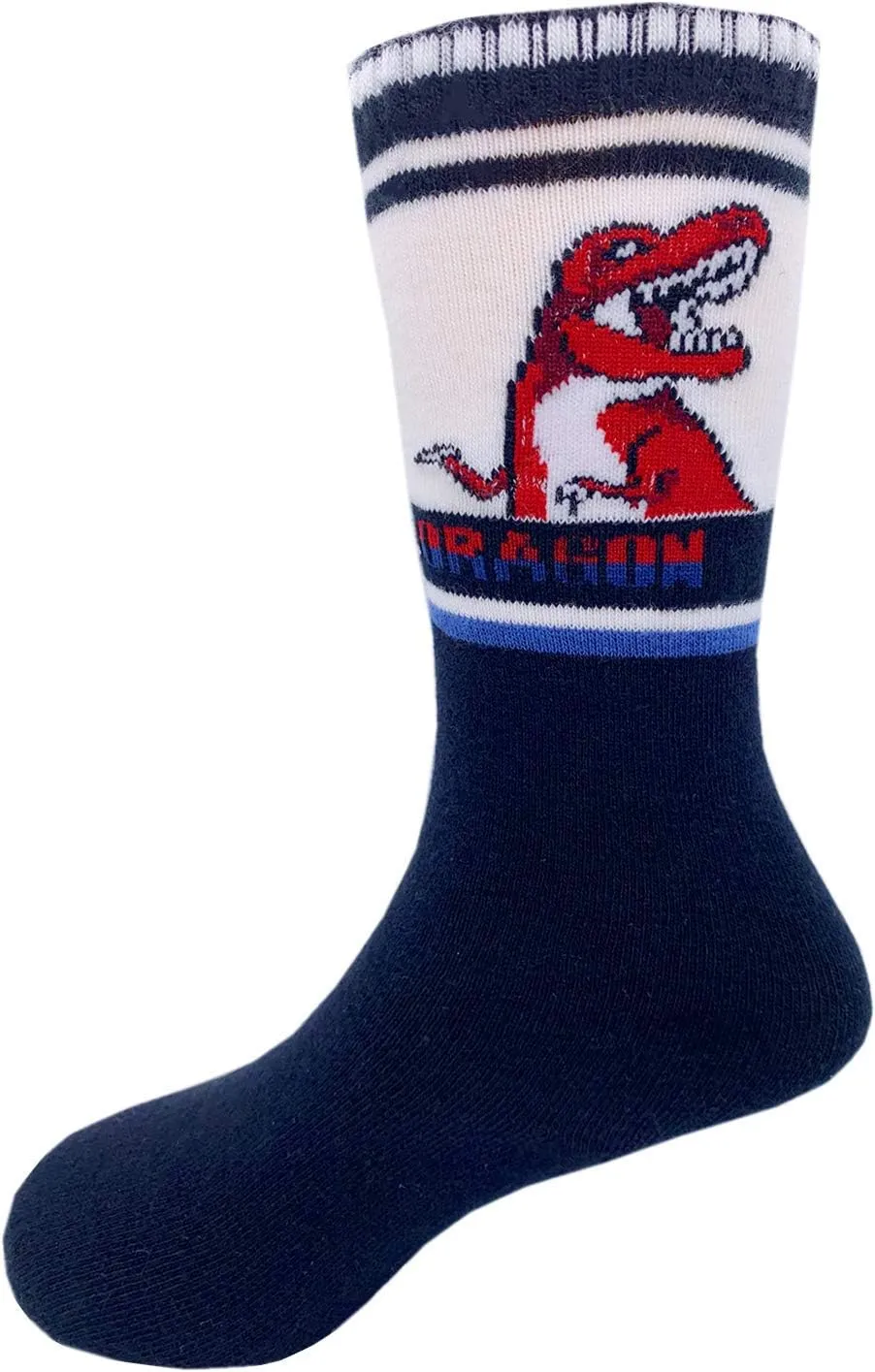 Boys Knee High Tube Socks Dinosaur Comfort Cotton Stockings Socks 8 Pair Pack