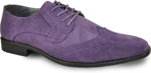 BRAVO Men Dress Shoe KING-3 Classic Faux Suede Oxford with Leather Lining?PURPLE 8W