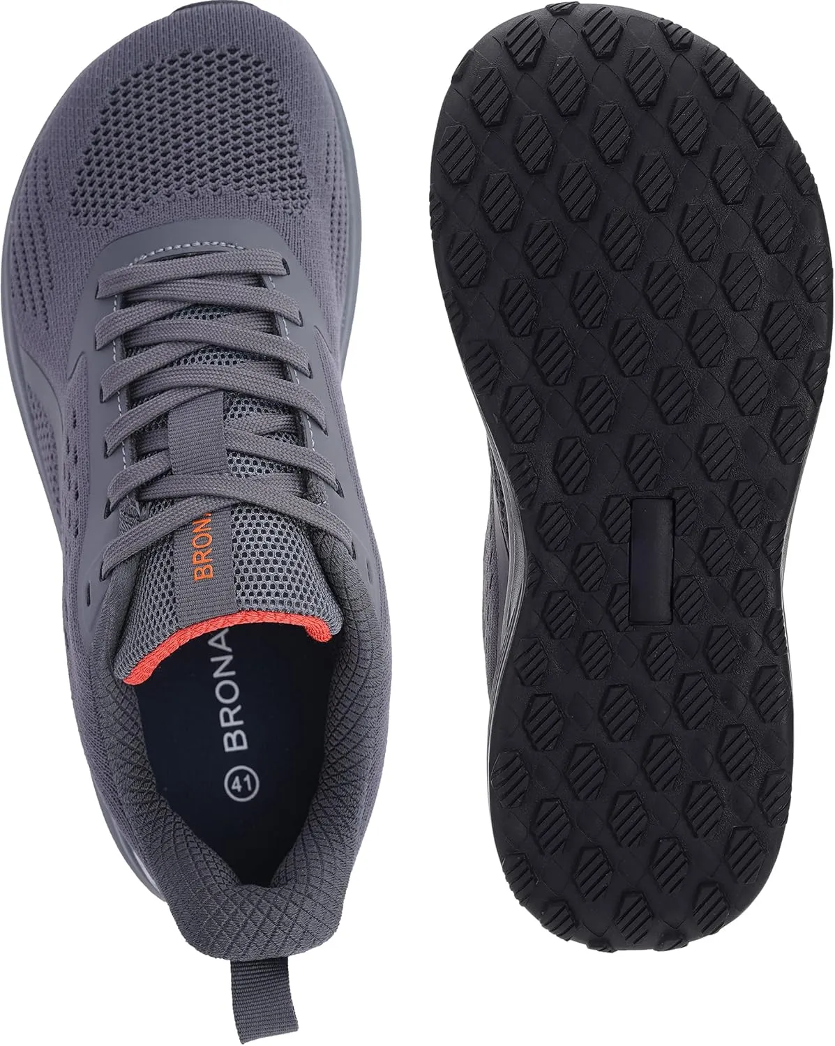 BRONAX Men's Wide Cushioned Supportive Road Running Shoes | Wide Toe Box | Rubber Outsole