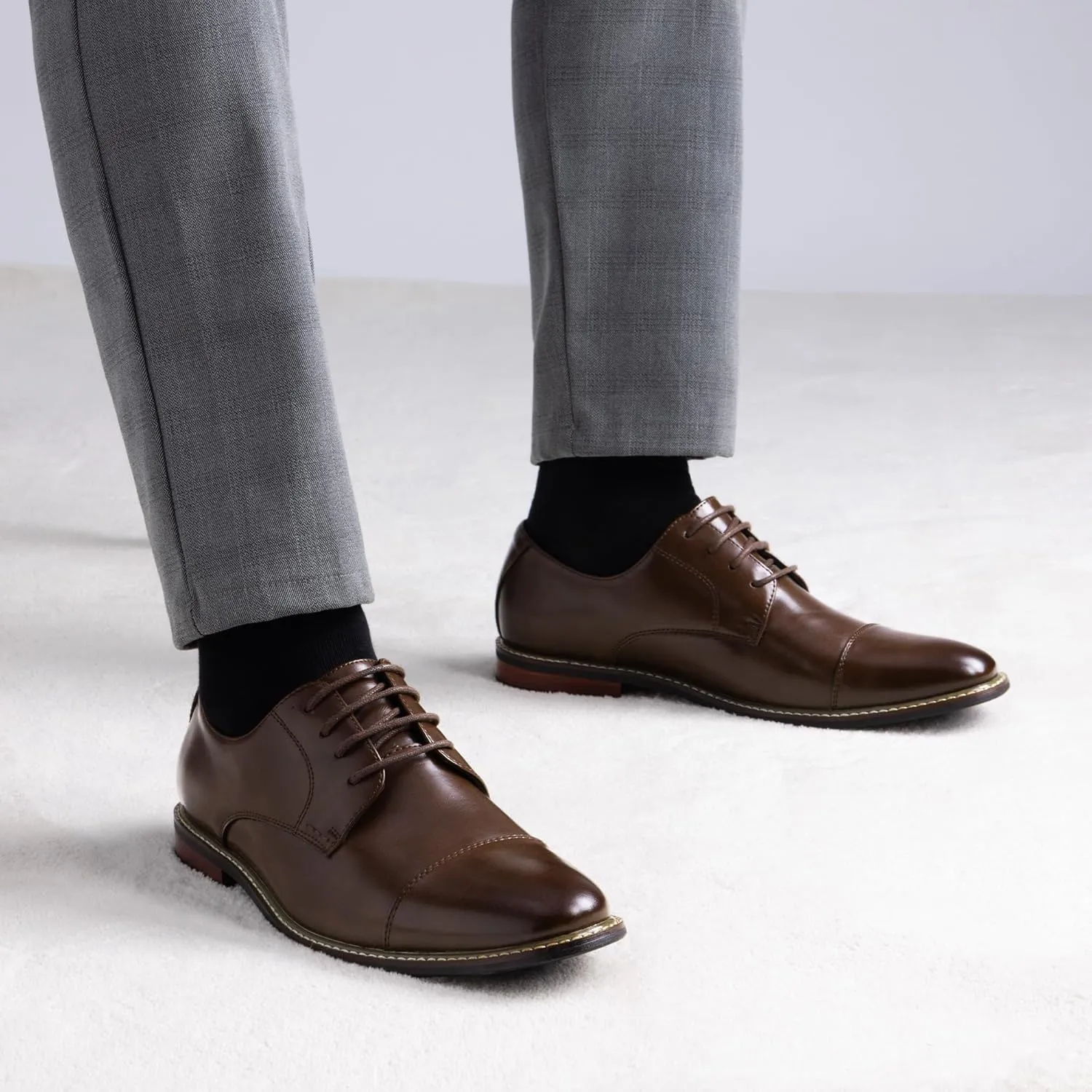 Bruno Marc Men's Prince Classic Modern Formal Oxford Lace Up Dress Shoes