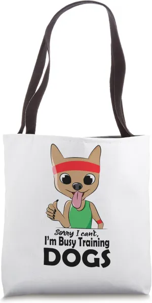 Busy Training Dogs Cute Puppy Dog Obedience Tote Bag