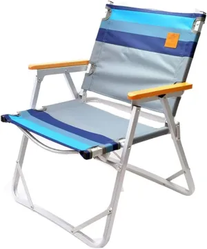 Camping Chair Outdoor Ultra-Light Aluminum Alloy Folding Leisure Chair Camping Barbecue Canvas Portable Recliner Folding Chair (A One Size)