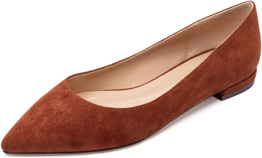 Castamere Women's Comfortable Ballet Slip-on Flats Pointed Toe Elegant Pumps with Low Heels