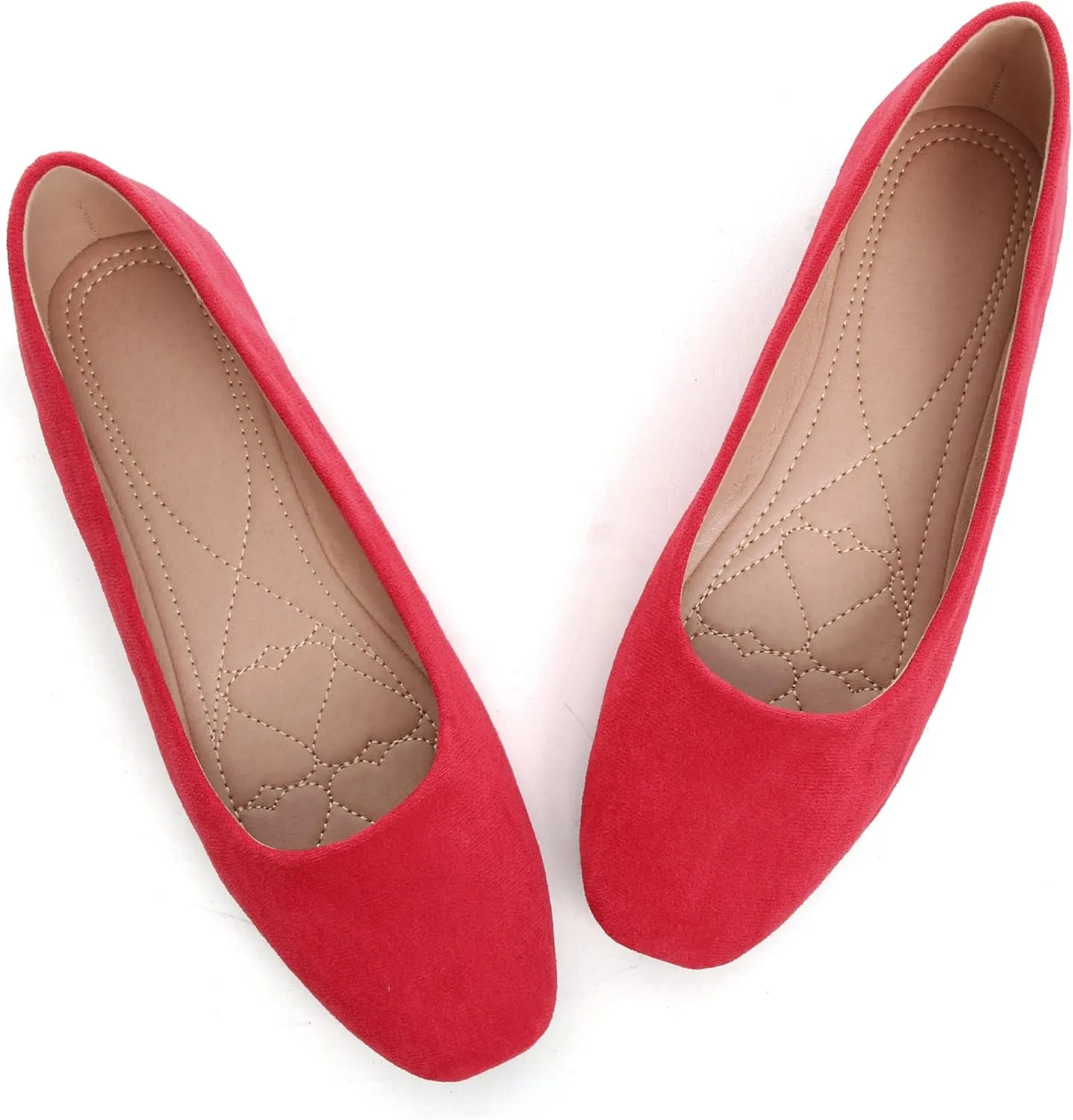 ChaiRong Zhou Women Square Toe Ballets Flats Comfort Slip On Walking Shoes for Driving