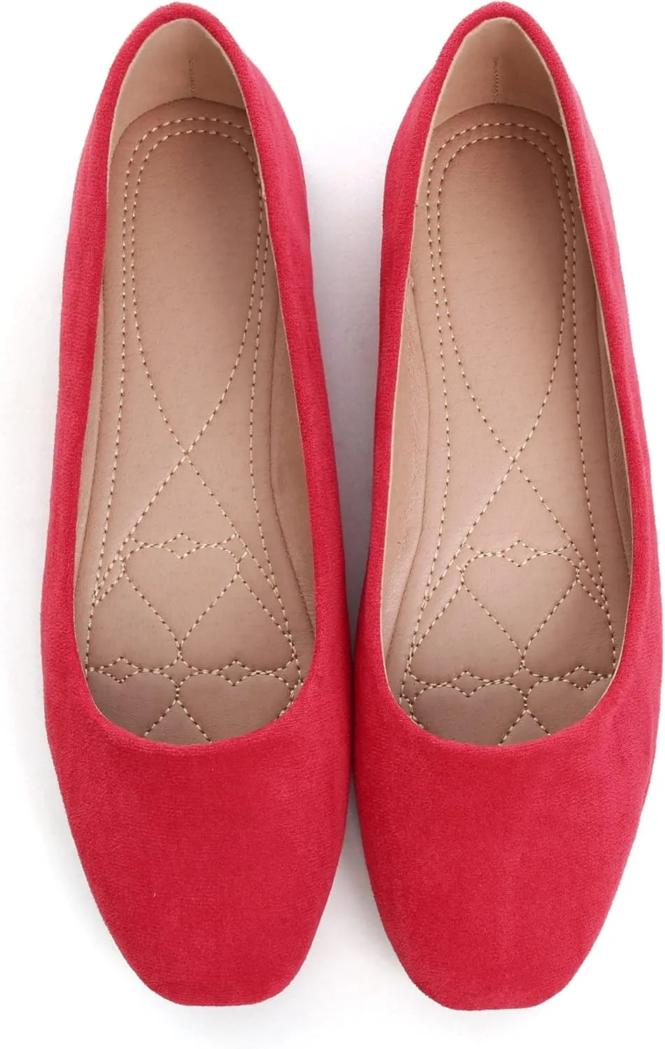 ChaiRong Zhou Women Square Toe Ballets Flats Comfort Slip On Walking Shoes for Driving