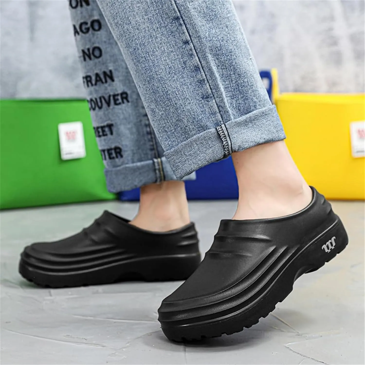 Chef Shoes for Men Women,Oil Resistant Waterproof Arch Support Clogs,Lightweight Breathable Kitchen Shoes Wide Toe Box Beach Slippers,Quick Dry Slip-on Garden Clogs with Removable Cushion Footbed