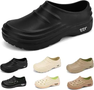 Chef Shoes for Men Women,Oil Resistant Waterproof Arch Support Clogs,Lightweight Breathable Kitchen Shoes Wide Toe Box Beach Slippers,Quick Dry Slip-on Garden Clogs with Removable Cushion Footbed