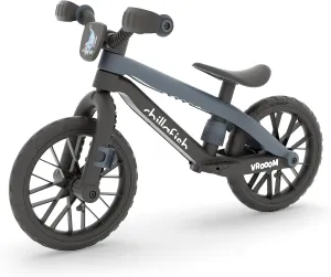 Chillafish BMXie Vroom, 12-Inch Balance Bike Trainer with Real VROOM VROOOM Sounds for Kids 2 to 5 Years, 12-inch Airless Rubberskin Tires, Adjustable Seat Without Tools, Anthracite